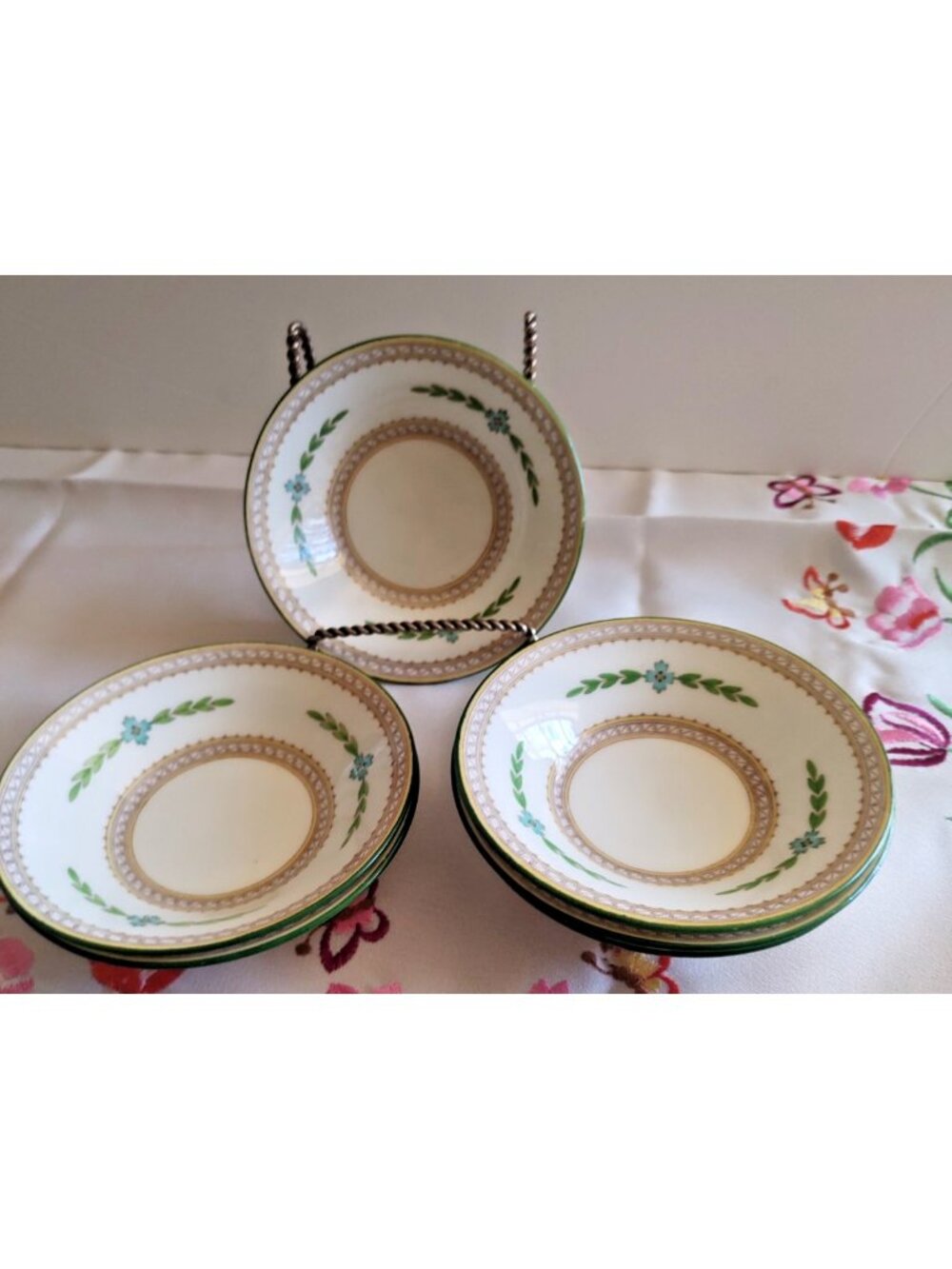 Vintage Set of 6  Minton Dessert Bowls  5" Diameter "Kent" Pattern 1930-1950